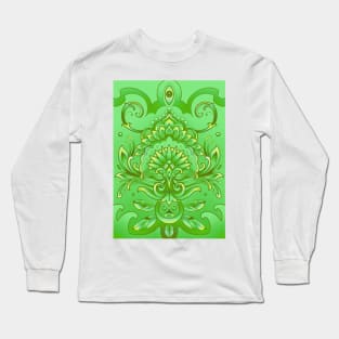 grass green mandala style pattern Long Sleeve T-Shirt